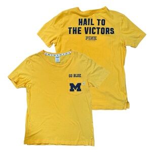 Rare Victoria's Secret PINK University of Michigan College Oversized pocket tee